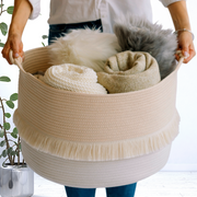 Cotton Rope Basket/ Beige Color/ XL.